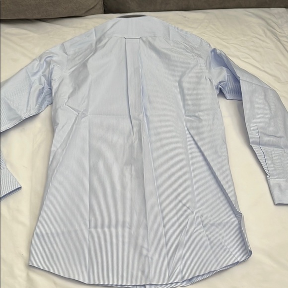Roundtree & Yorke Blue Dress Shirt Classic Pinstripe - Picture 8 of 11